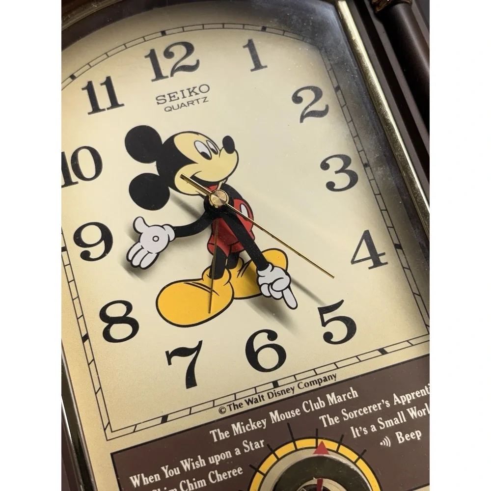 Seiko Japan Disney Mickey Mouse Clock Alarm Quartz Musical Tested Works READ